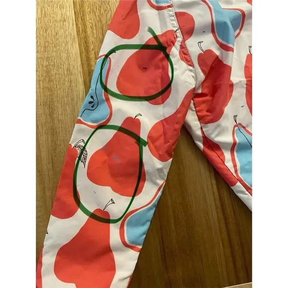 Mini Boden Hooded Rain Jacket Pear Print Size 7-8 Multicolor - Picture 6 of 6